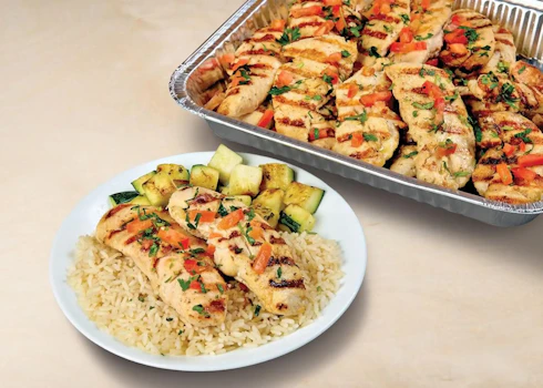 Photo of Tray of Grilled Chicken Plates