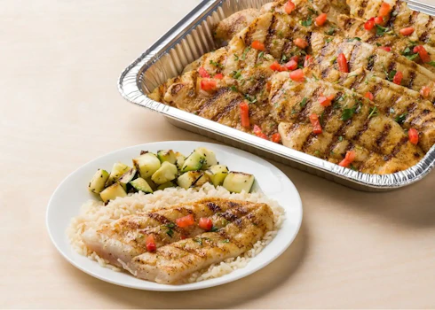 Photo of Tray of Grilled Swai Plates