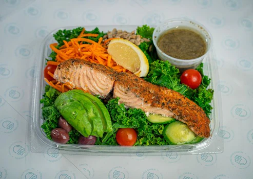 Photo of Kale Blackened Salmon Salad