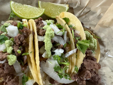 Photo of Carne Asada Taco Plate with Flour Tortillas
