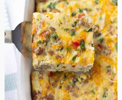 Photo of Tray of Breakfast Casserole