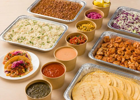 Photo of Tray of Cajun Shrimp Tacos