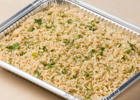Photo of Tray of Brown Rice