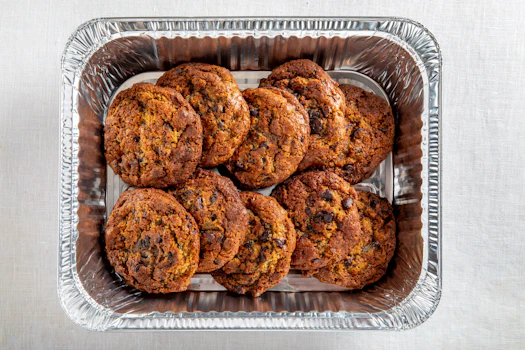 Photo of Tray of chocolate chip cookies