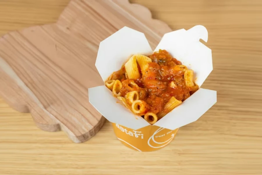 PastaFi Corporate Catering and Group Ordering located at 1/2, 2468 N Clark St, Chicago, IL 60614, USA. PastaFi's top menu items include Small Box of Arrabbiata, Medium Box of Chicken Pesto, Large Box of Chicken Pesto.