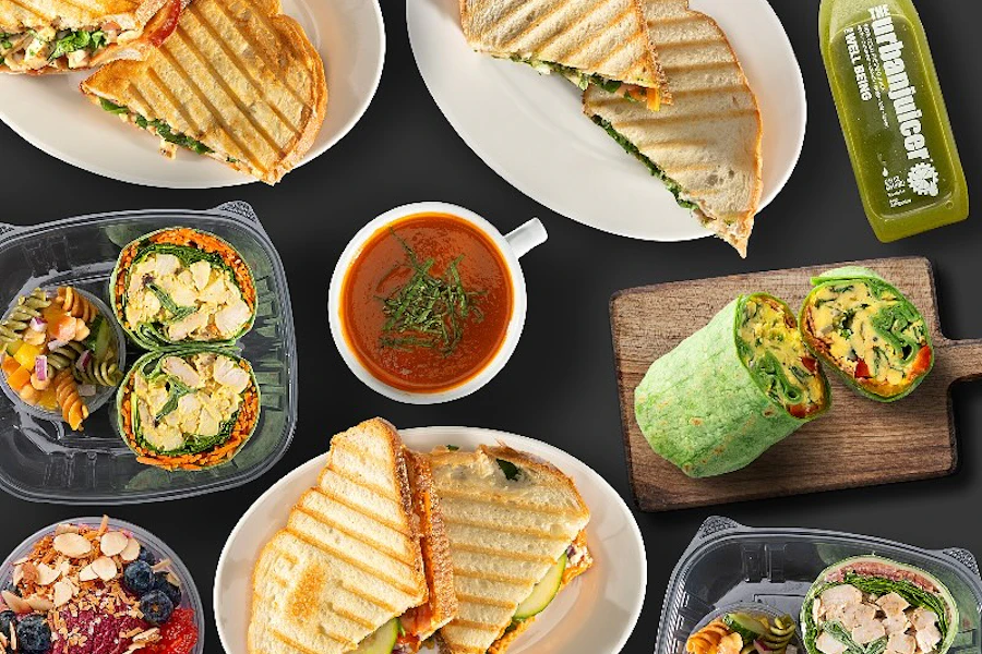 The Urban Juicer Corporate Catering and Group Ordering located at 2206 8th Ave S #2c, Nashville, TN 37204, USA. The Urban Juicer's top menu items include Chipotle Chicken Panini, Chicken Club Panini, Chicken Club Wrap.
