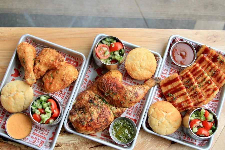 Proposition Chicken Corporate Catering and Group Ordering located at 16 W Portal Ave, San Francisco, CA 94127, USA. Proposition Chicken's top menu items include Fried Chicken Sandwich Meal, Fried Chicken Salad Meal, Flipped Chicken Salad Meal.