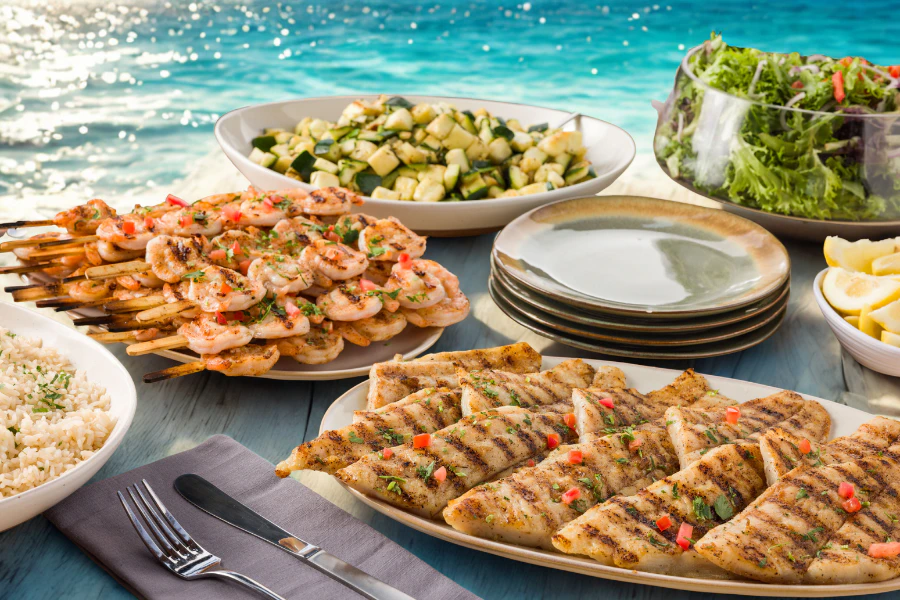 California Fish Grill Corporate Catering and Group Ordering located at 1200 El Paseo de Saratoga ste 100, San Jose, CA 95129, USA. California Fish Grill's top menu items include Salmon & Swai Combo Plate, Wild Rockfish Plate, Shrimp & Avocado Caesar Salad.