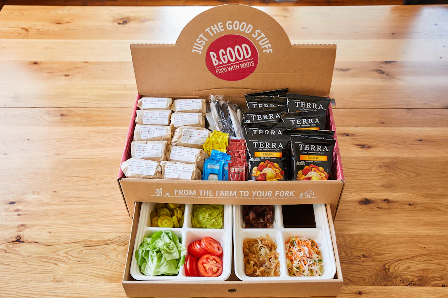 B.GOOD Corporate Catering and Group Ordering located at 301 Third St, Cambridge, MA 02142, USA. B.GOOD's top menu items include Brownie, Southwest Chicken Salad, Cookie.