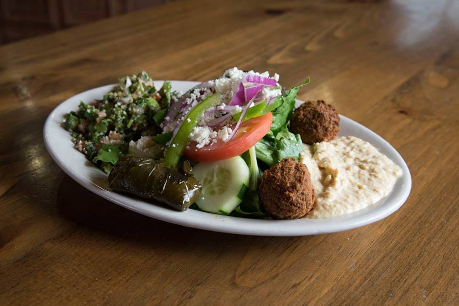 South End Pita Corporate Catering and Group Ordering located at 473 Albany St, Boston, MA 02118, USA. South End Pita's top menu items include Half Tray of Mediterranean Salad, Baklava, Bottled Water.